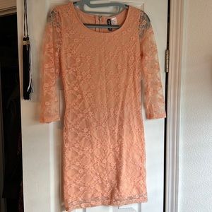 Peach lace dress